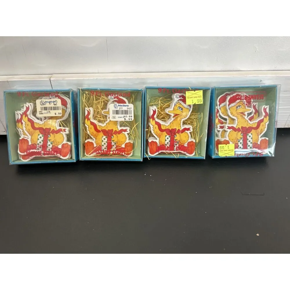 lot of 4 Jim Henson Sesame Street Kurt Adler 9 Ft Big Bird Garland Christmas